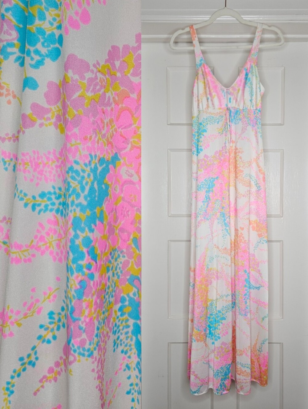 VTG 60s Olga Floral Slip Nightgown
